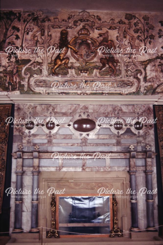 Fireplace in High Great Chamber, Hardwick Hall, c 1986