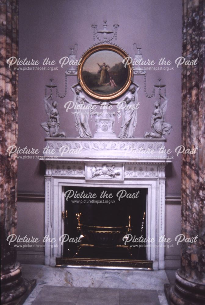 Fireplace in Marble Hall, Kedleston Hall, c 1990