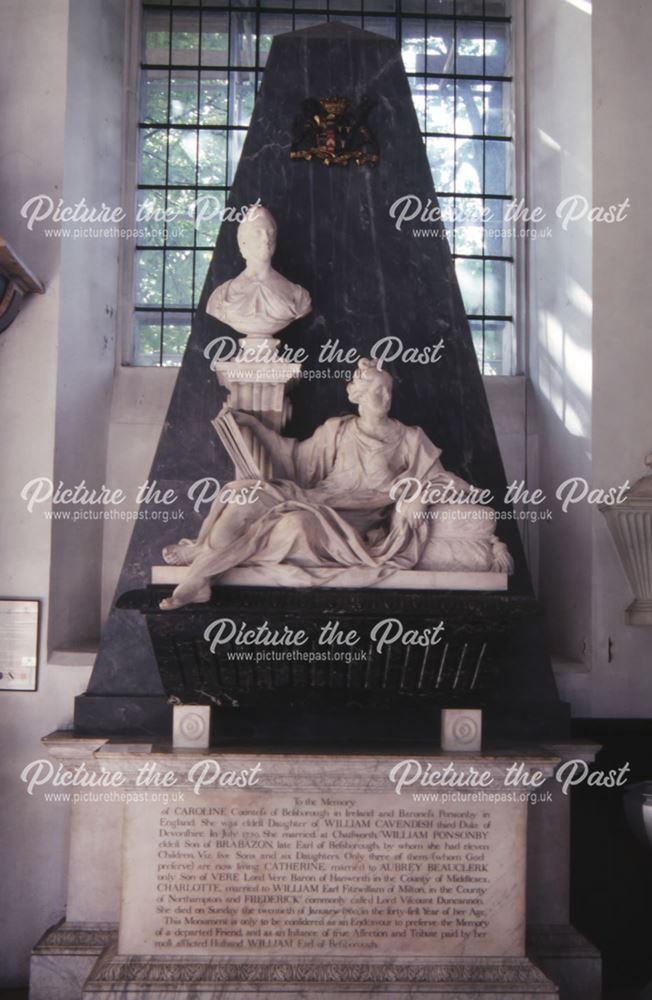 Countess of Bessborough's monument, Derby Cathedral, c 1987