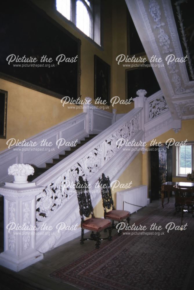 Main staircase, Sudbury Hall, c 1987