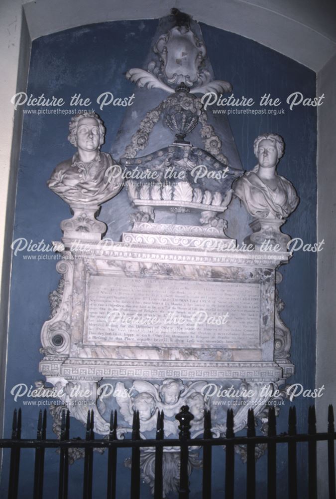 Monument to Sir John Harpur in St Giles' Church, Calke, c 1989