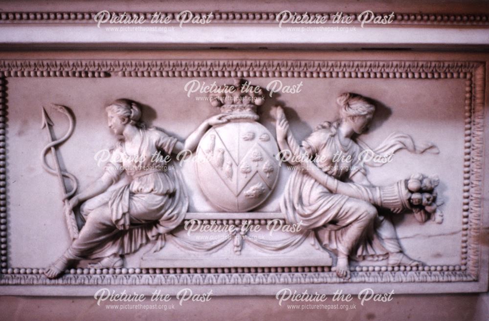 Detail of fireplace in Marble Hall, Kedleston Hall, c 1990