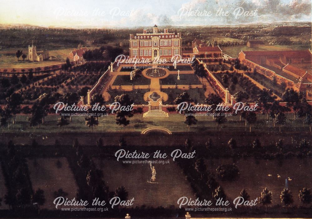 Painting of Sudbury Hall, Sudbury, c 1681