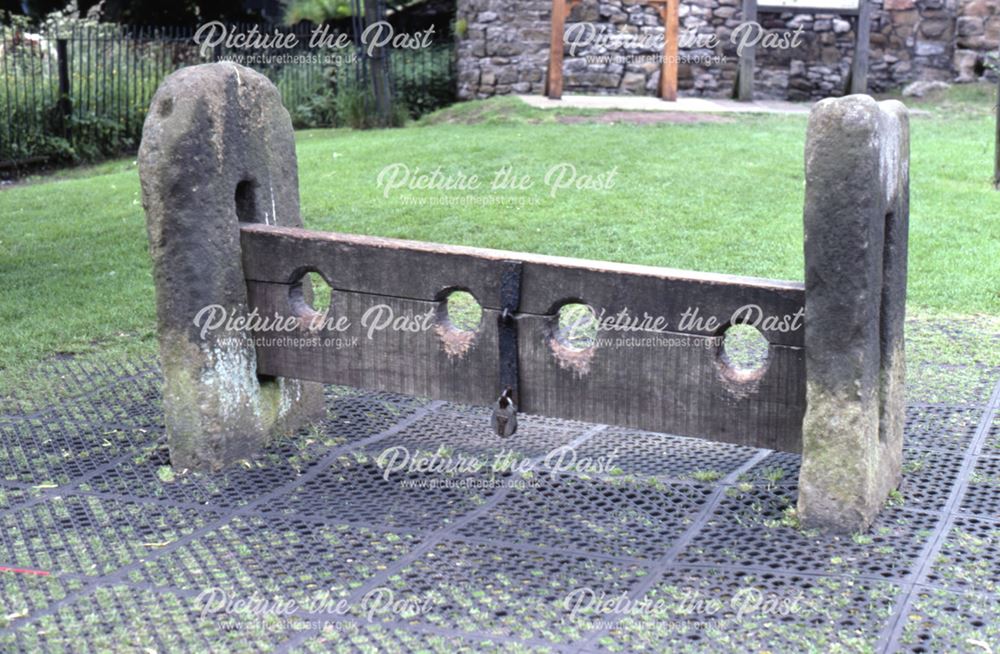 Village stocks, Eyam, c 2002