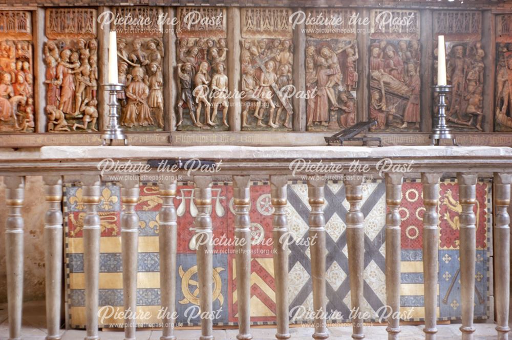 Reredos in Chapel, Haddon Hall, c 1969