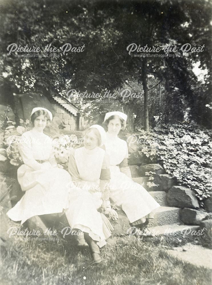 Nurses relaxing in the grounds