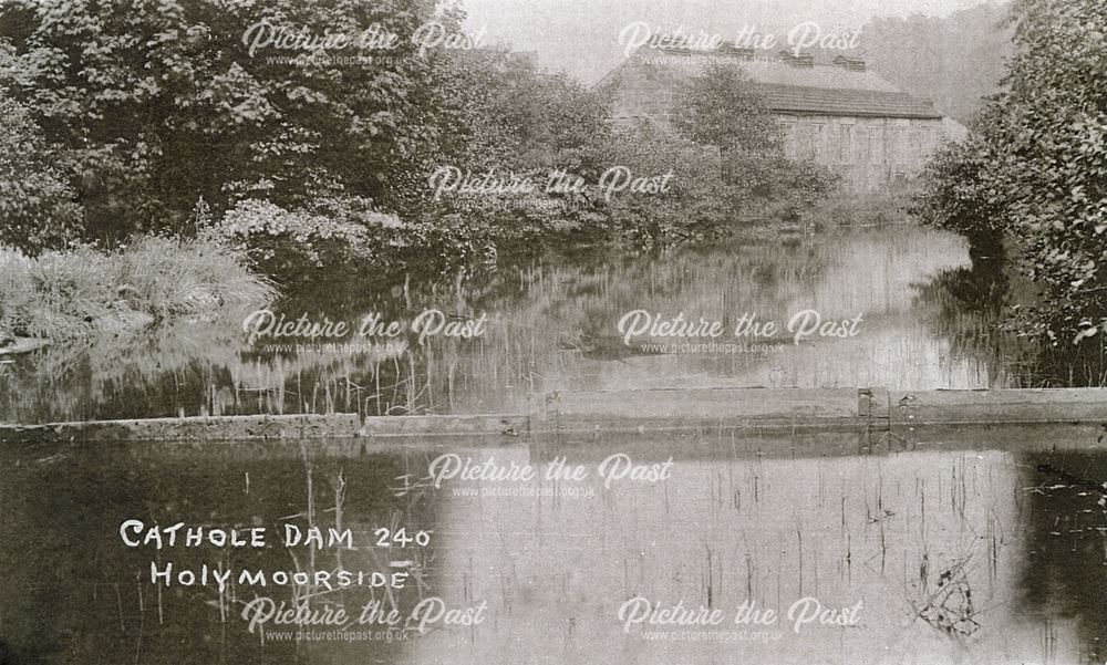 Mill dam, Cathole Mill, Holymoorside, c 1910