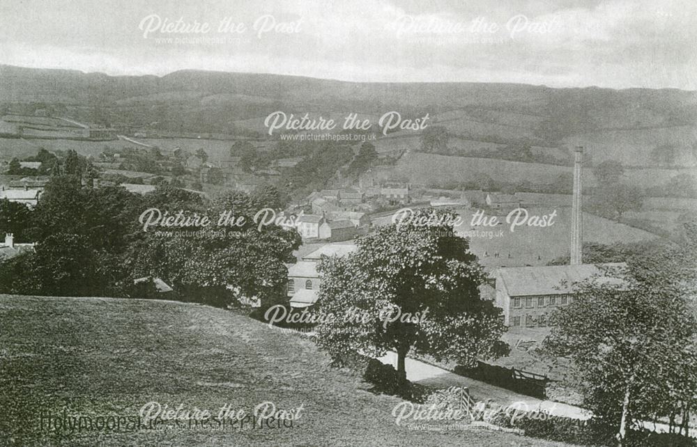 View of village from Cotton Mill Hill, Holymoorside, c 1910