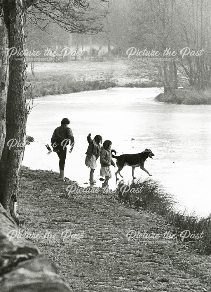 Holymoorside Dam in Winter, c 1988