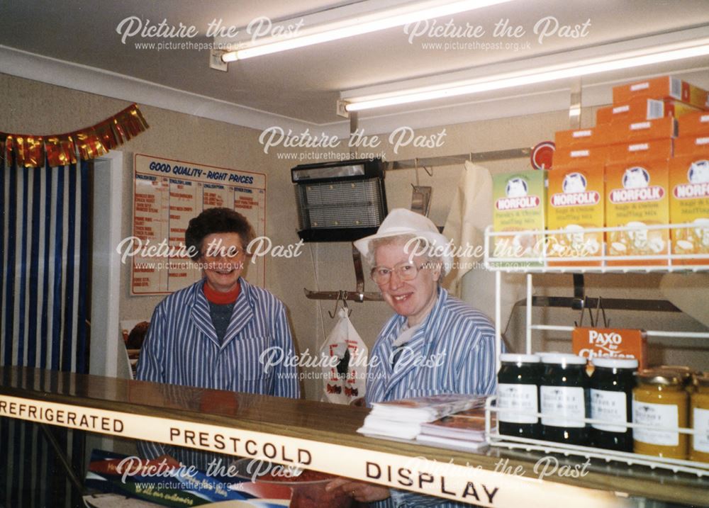 Shemwell and Sons' Butchers, Holymoorside, c 1990