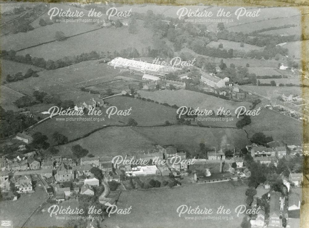 Aerial view showing Market Street and the Ferodo Works, Chapel en le Frith, 1924