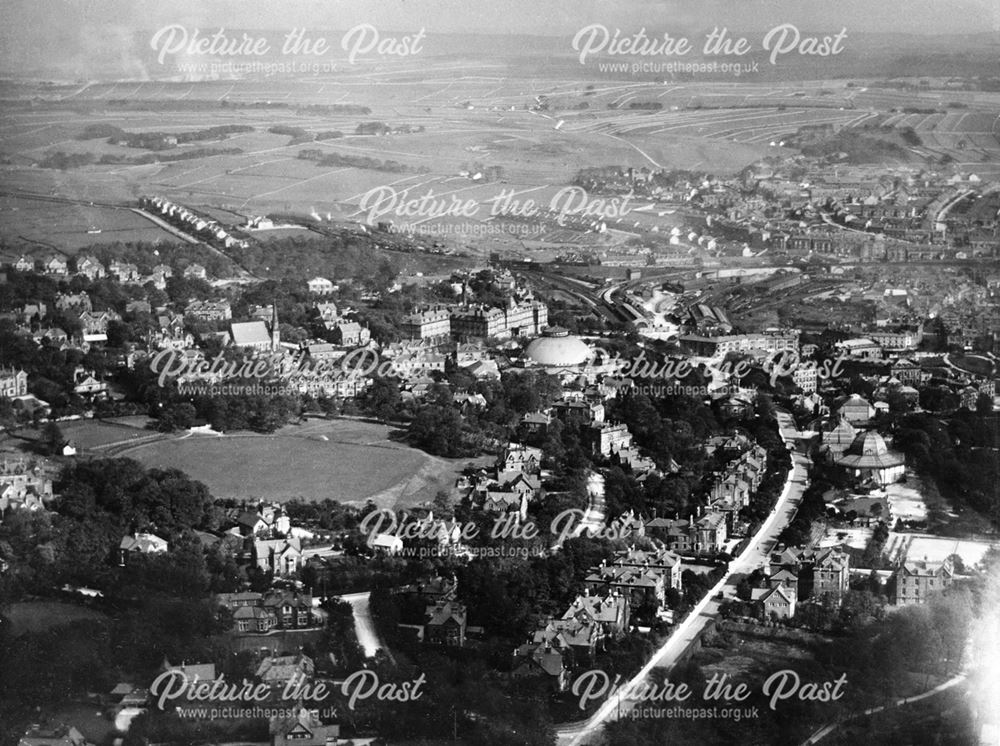Aerial view of St John's Road area, Buxton, 1924