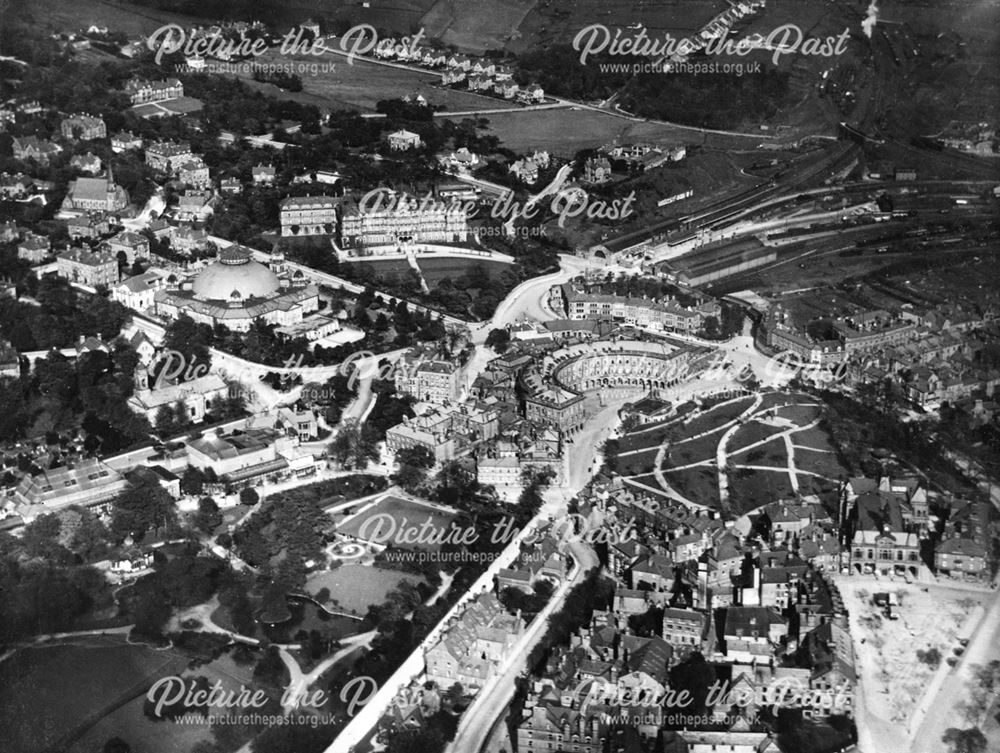 Aerial view of town centre, Buxton, 1924