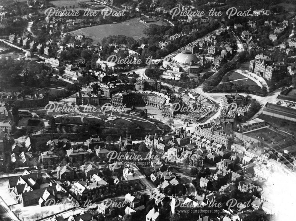 Aerial view of town centre, Buxton, 1924