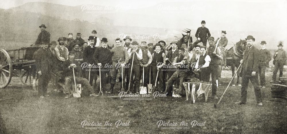 Digging the new cricket ground, Chapel en le Frith, c 1890