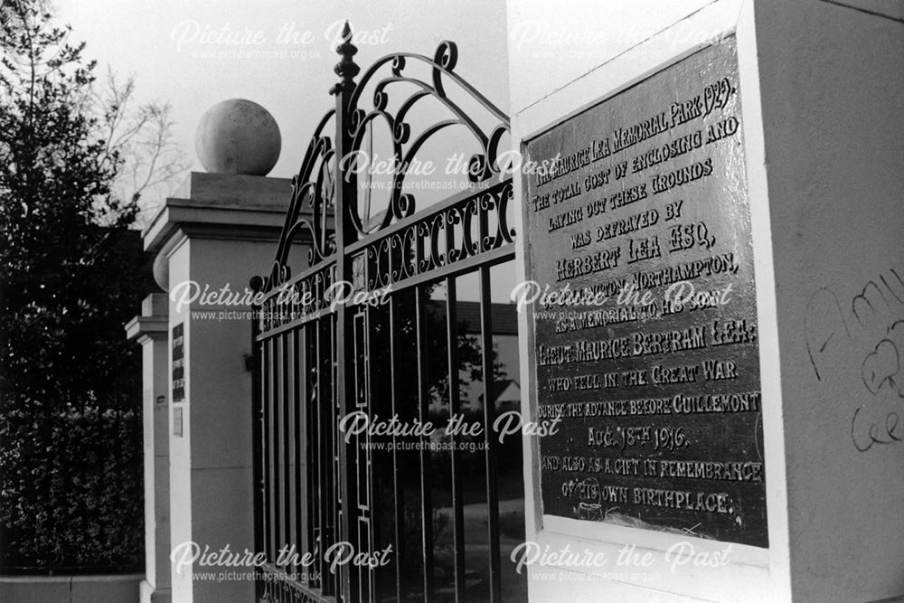 Gates of Maurice Lea Memorial Park, Regent Street, Church Gresley, 2002