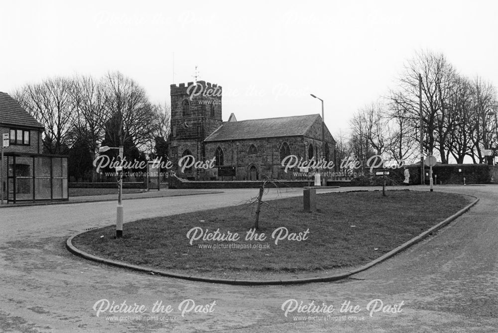 Church of St George and St Mary, from Castle Road, Church Gresley, 2002