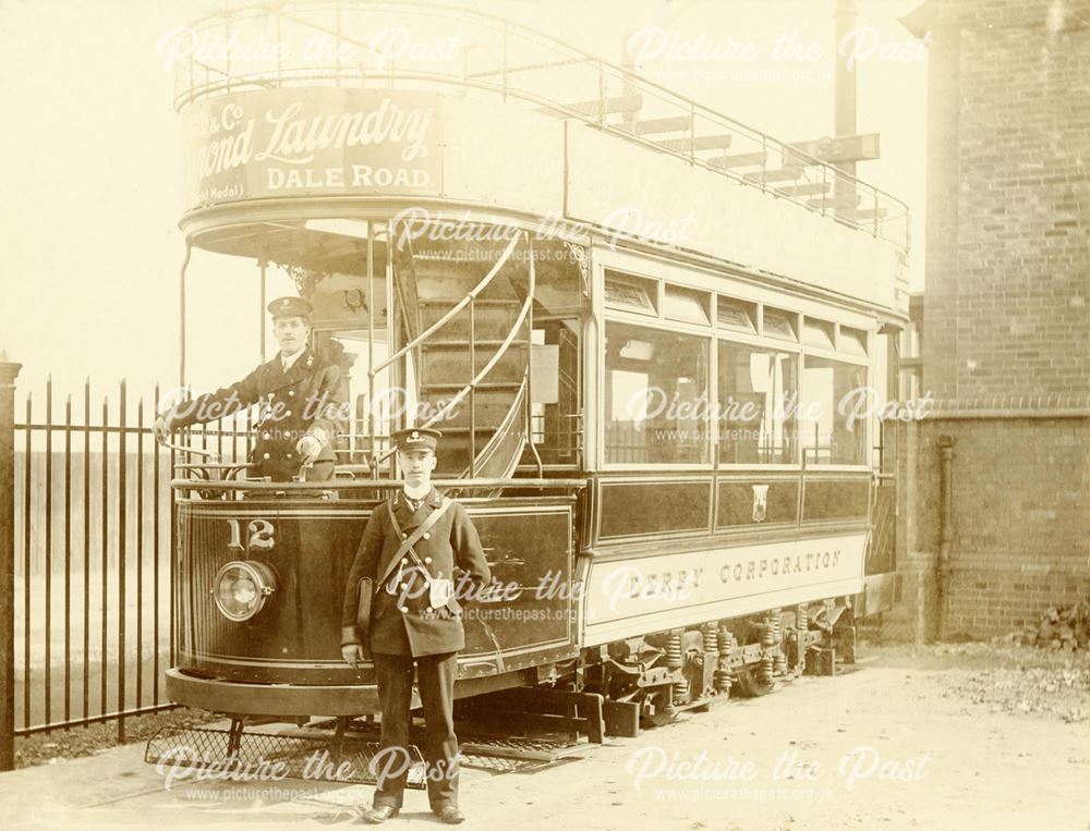 Tram at Depot with crew