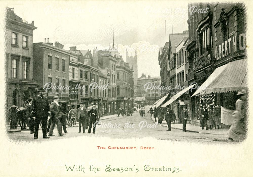 The Cornmarket, Derby, With season's greetings