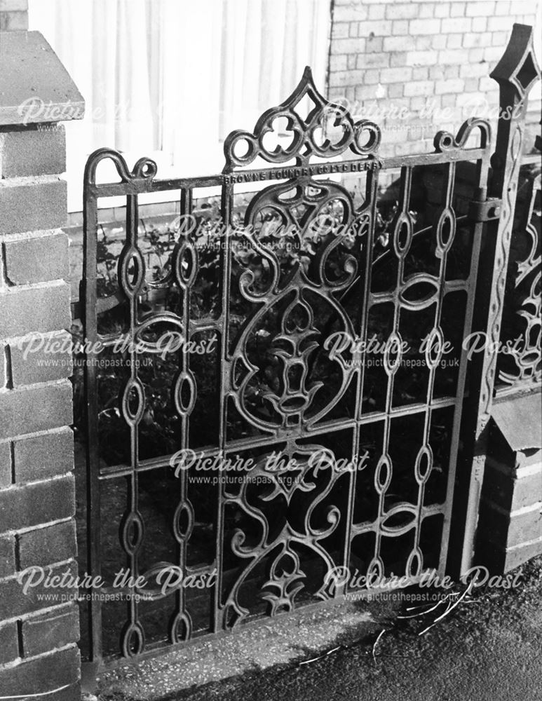 Cast iron gate and railings by Browns Foundry Co Ltd at a house on Chellaston Road