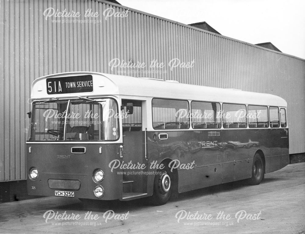 Trent Motor traction single deck bus No 325 at the bus garage