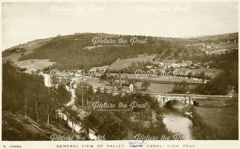 General view of the Derwent valley showing The Cromford canal and Leawood pumping station