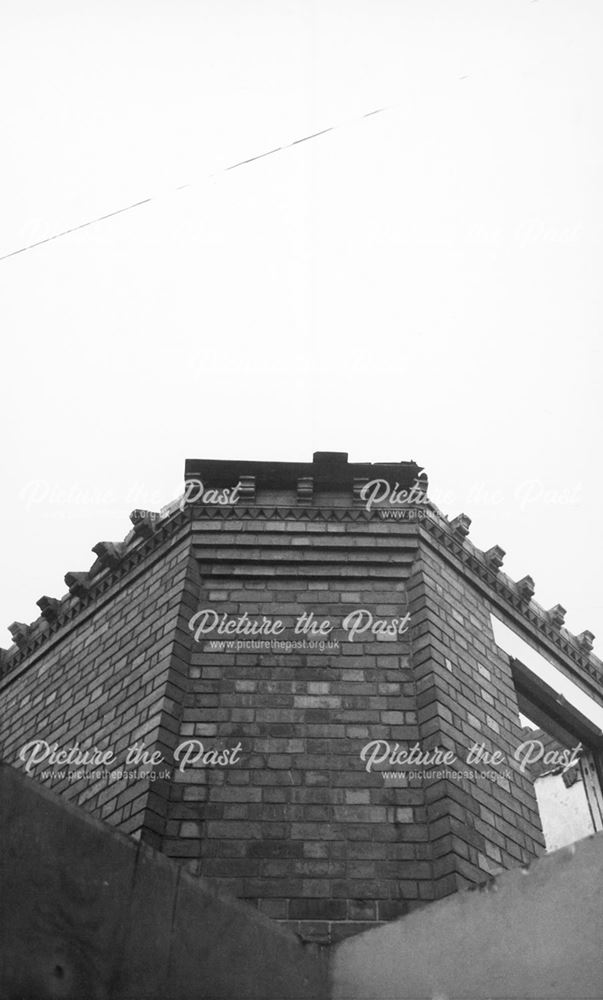 Victorian moulded bricks corbelled out from the eaves on houses being demolished