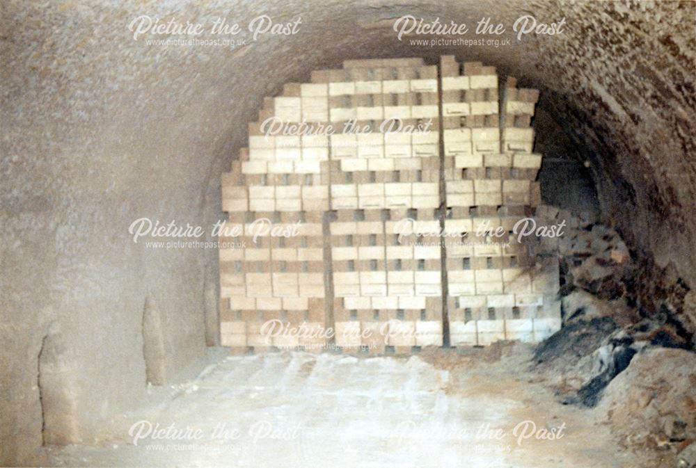 Inside a kiln at Kirton Brick Works, showing fired bricks
