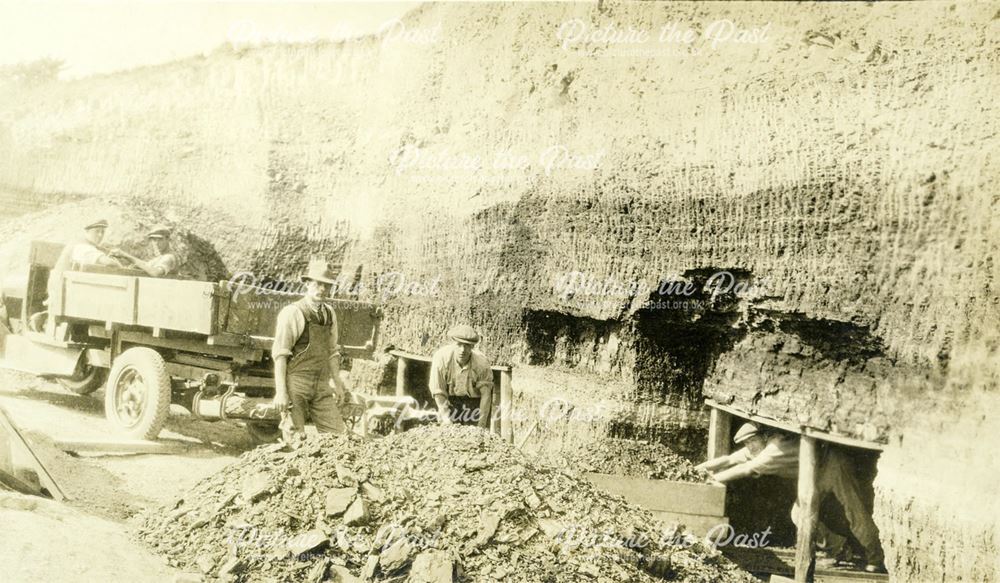 Outside the clay mine, at the brick and sanitary pipe works of W H and J Slater, Denby