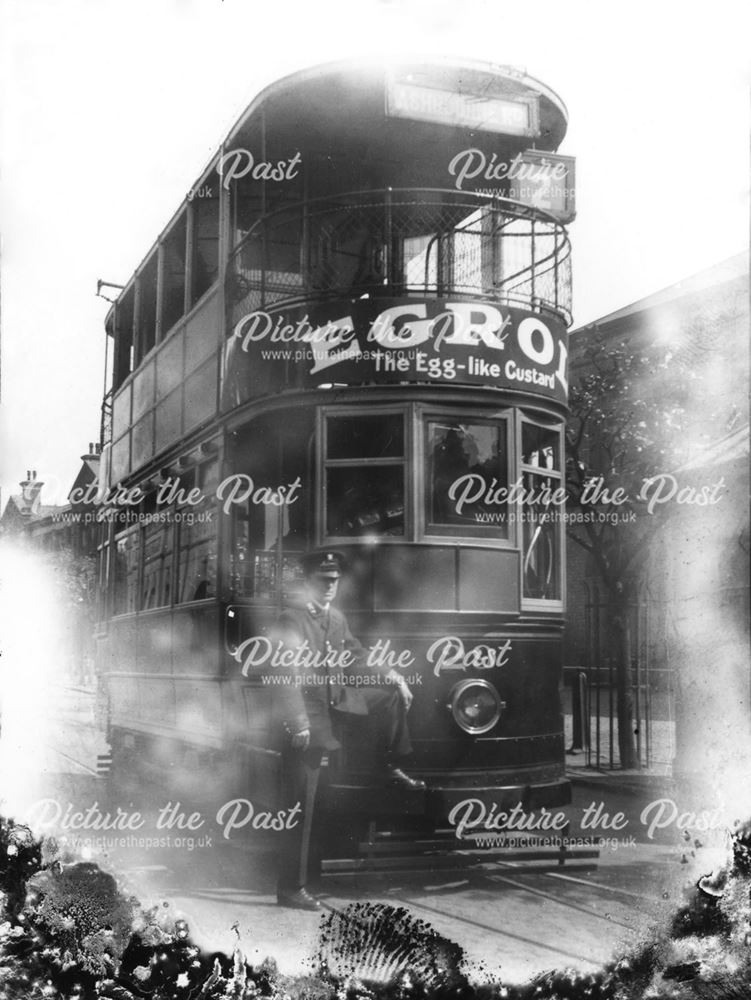 Tram no 29 and Driver in uniform, Derby