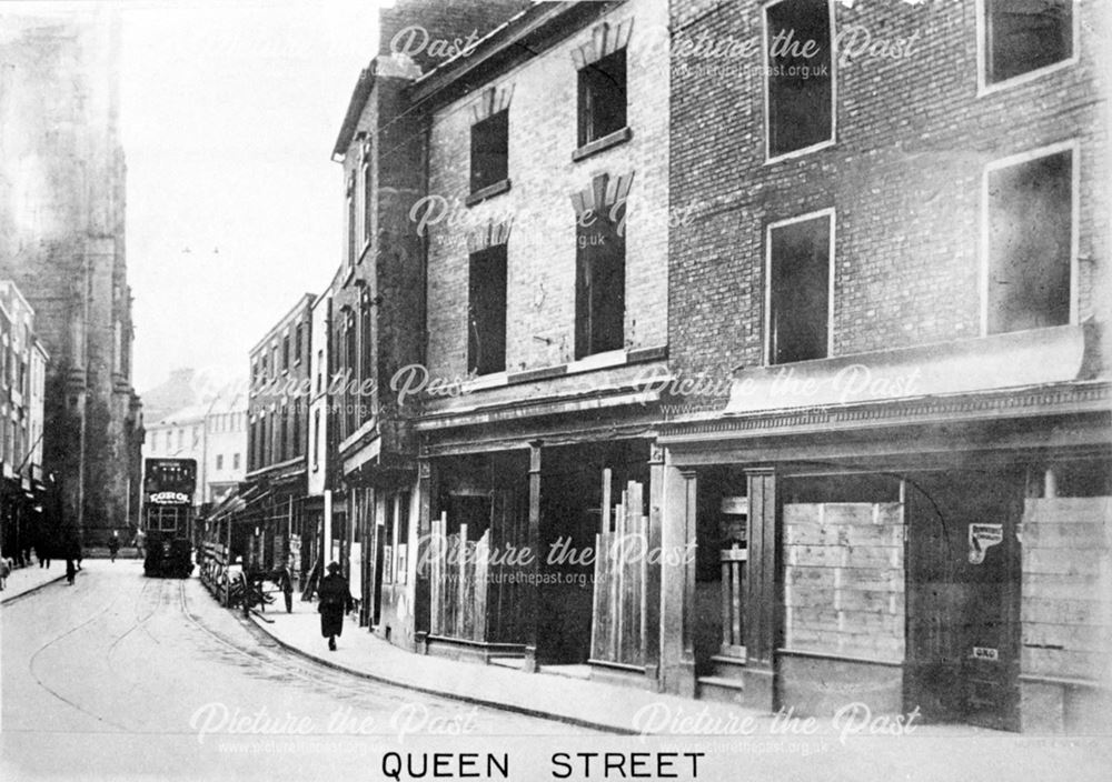 Queen Street looking towards All Saints Church (Derby Cathedral)