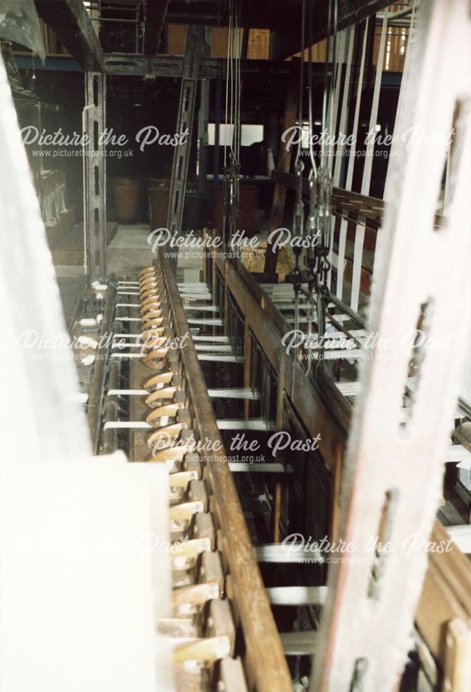Close-up of a Multi-shuttle Loom at Lilley's Narrow Fabrics, Washington Mill, Borrowash
