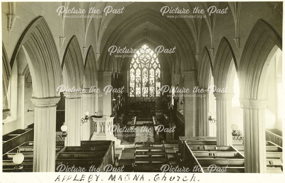 St Michael and All Angels Church, Interior view, Appleby Magna, Leicestershire, c 1908