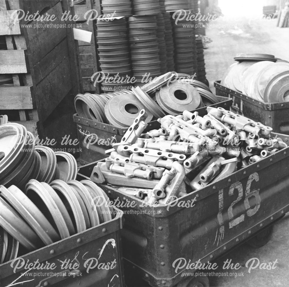 Qualcast lawn mower works, Victory Road - tubs of castings