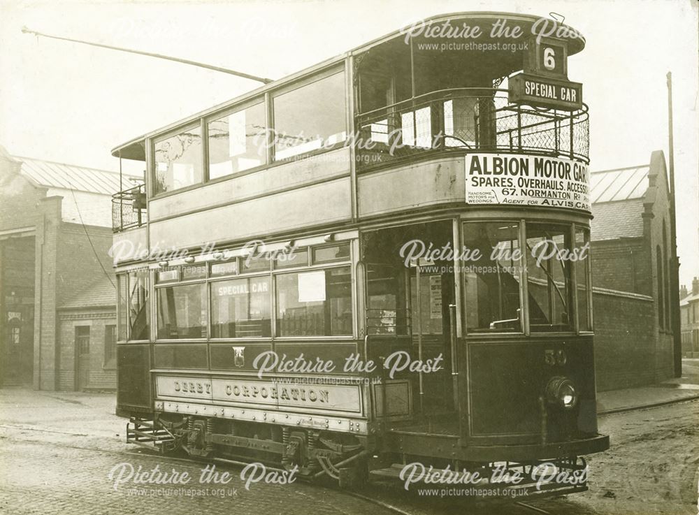 Derby Corporation electric tram No.59