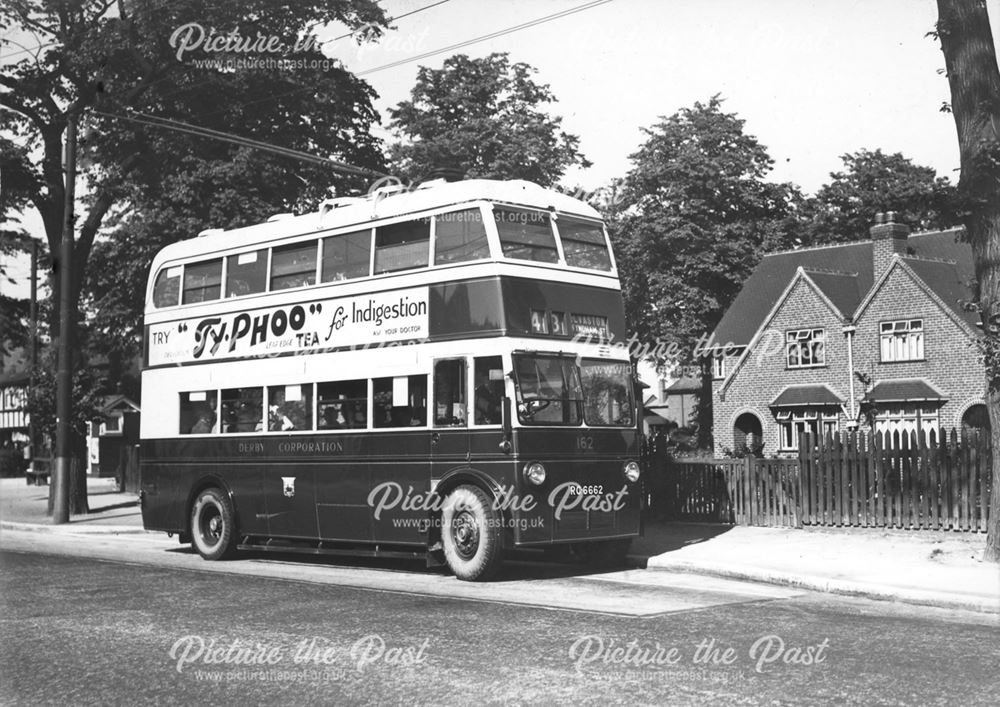 Derby Corporation trolley bus No.162