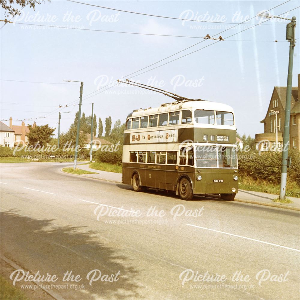 Derby Corporation trolley bus No. 191