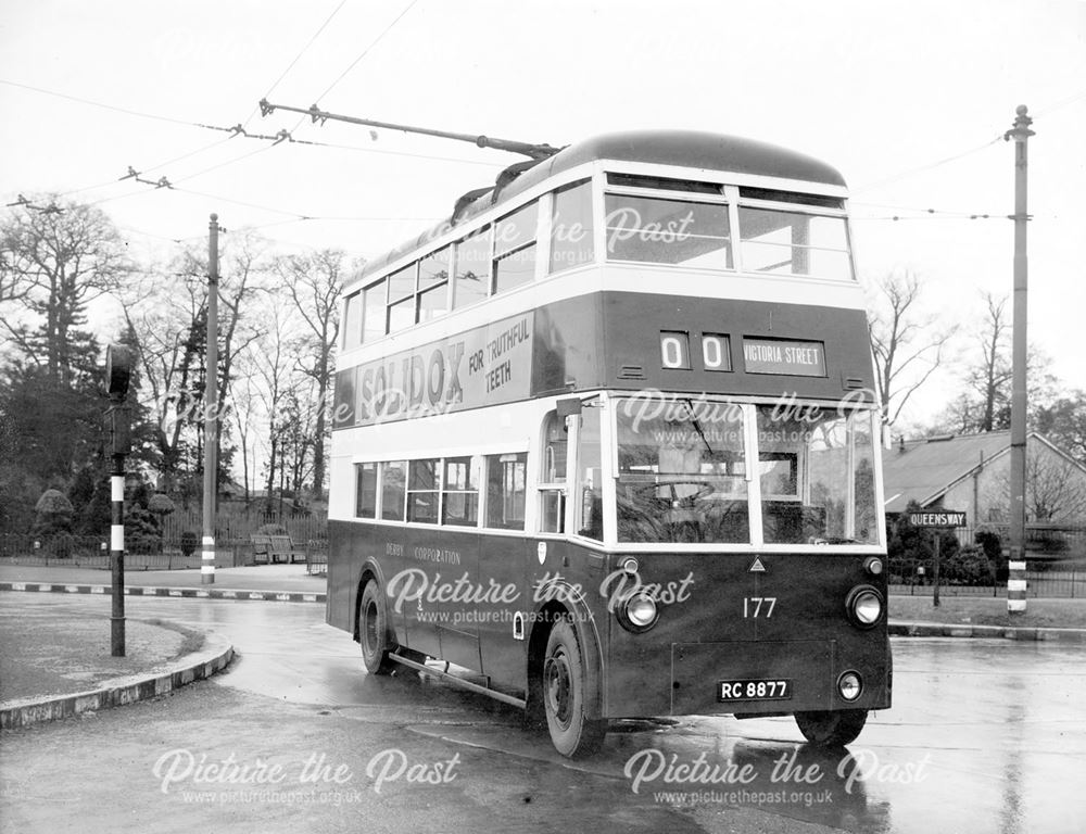 Derby Corporation trolley bus No.177