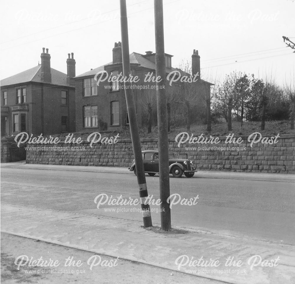 Damaged trolleybus traction pole