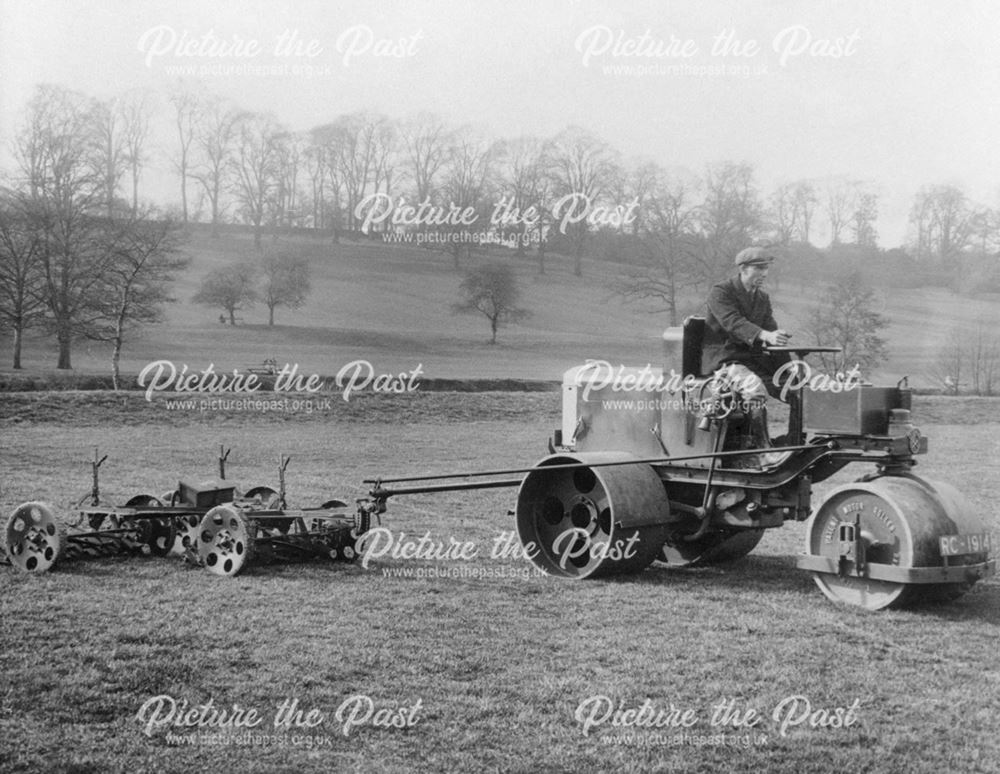 Derby Corporation motor roller and gang mower.