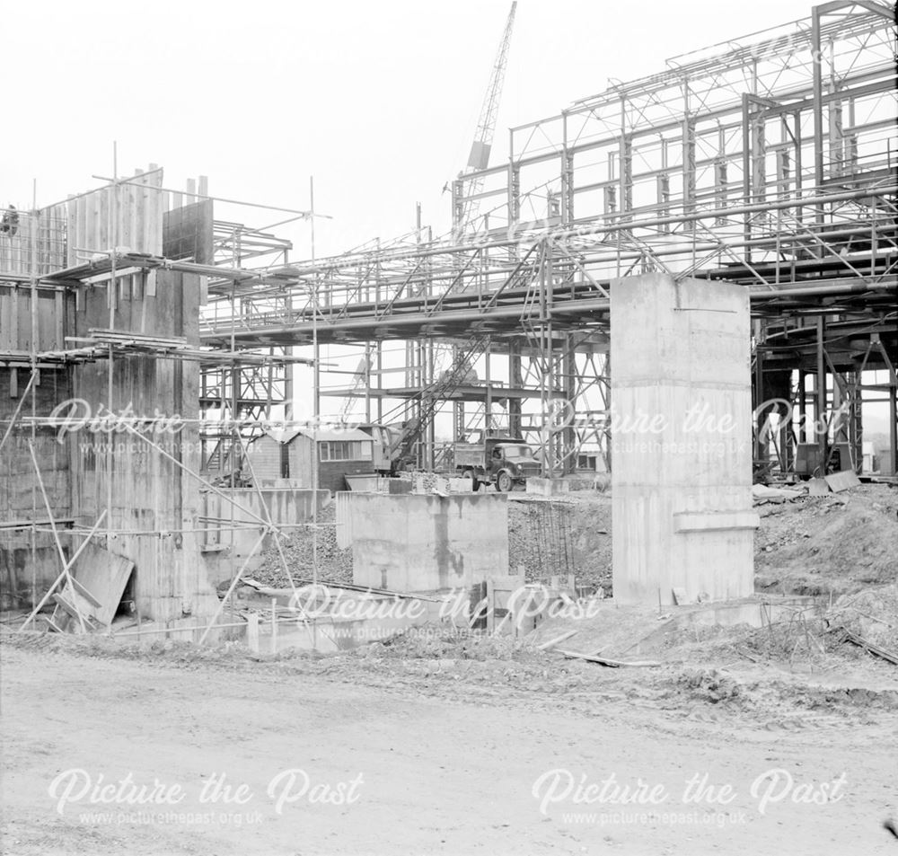 Construction of Ore Preparation Plant - steel framework for the crusher ...