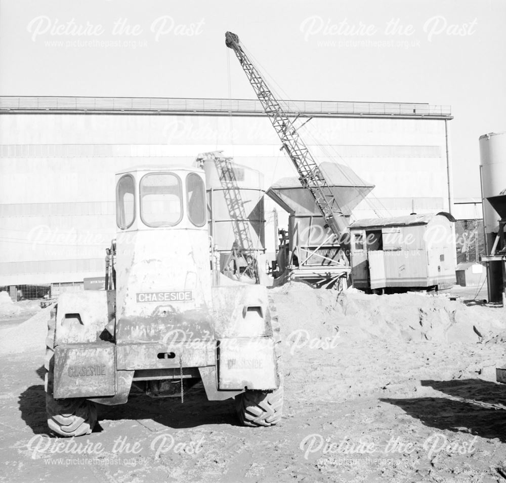 Construction of Ore Preparation Plant - shovel and crane