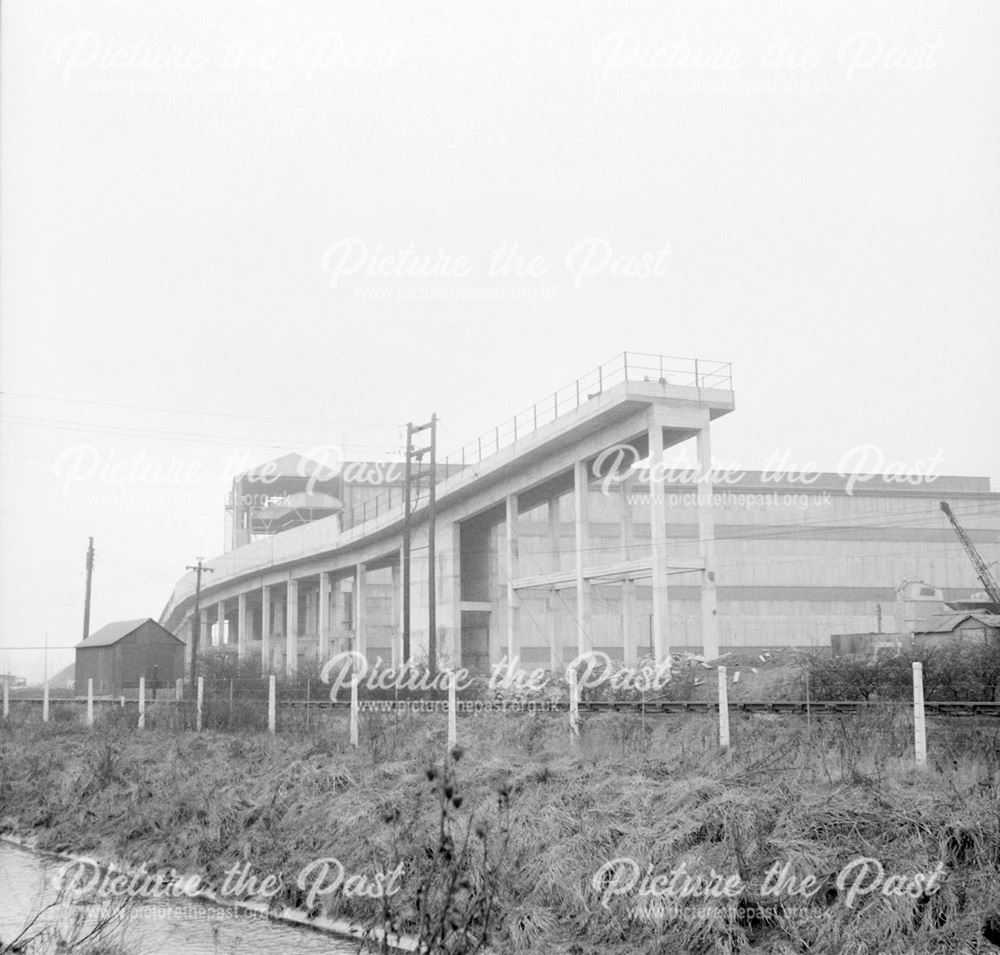 Construction of Ore Preparation Plant - railway gantry serving the wagon tippler