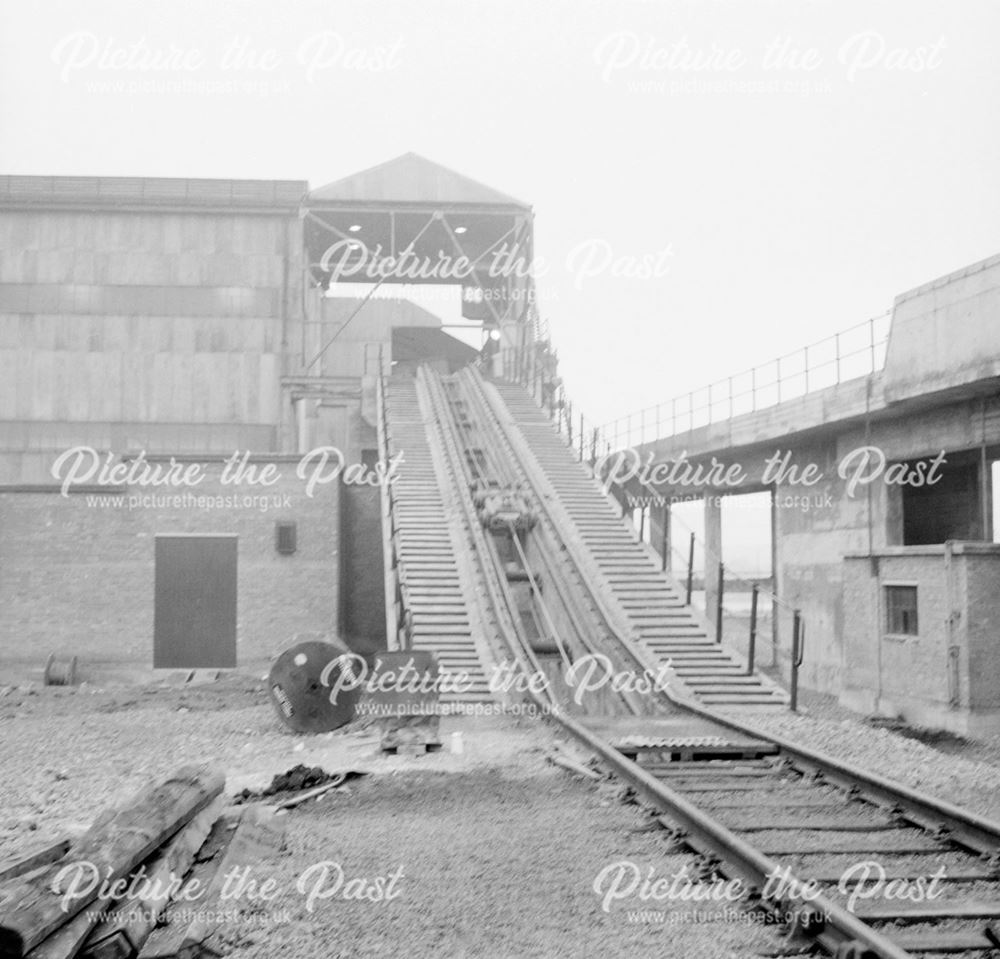 Construction of Ore Preparation Plant - railway gantry serving the wagon tippler