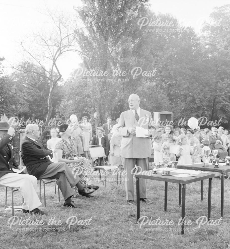 Sir Frederick Scopes at one of the Annual Stanton Works Flower Shows