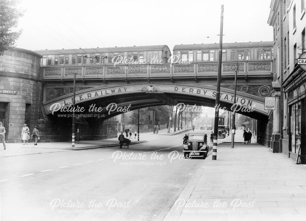 Railway bridge over Friar Gate, Derby, c 1940