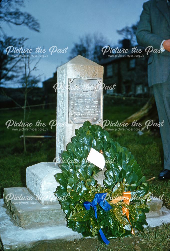 Memorial to James Brindley, Tunstead, c 1960s