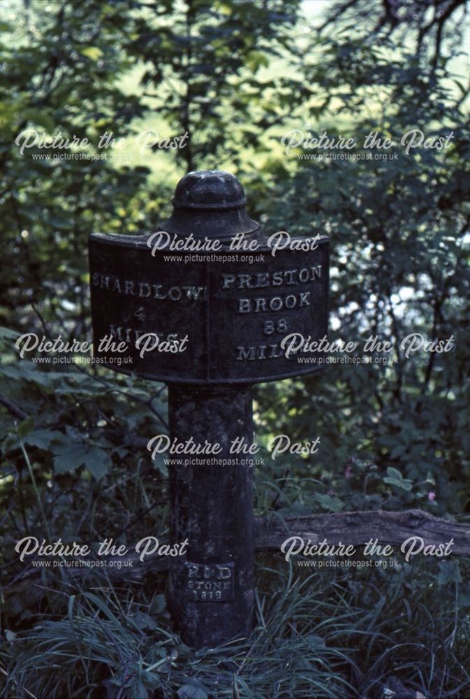 Mile-post Marker on Trent and Mersey Canal, Weston on Trent, 1965