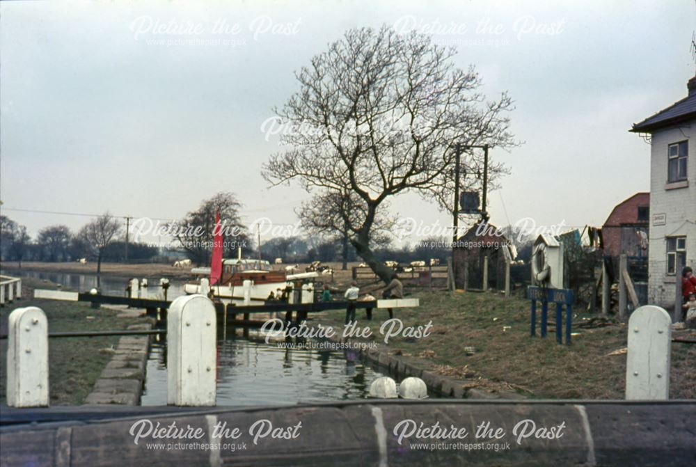 Stenson Lock from Stenson Road, Trent and Mersey Canal, Stenson 1966