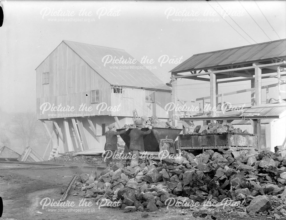 Emptying stone for crushing at Bowne and Shaw's Quarry